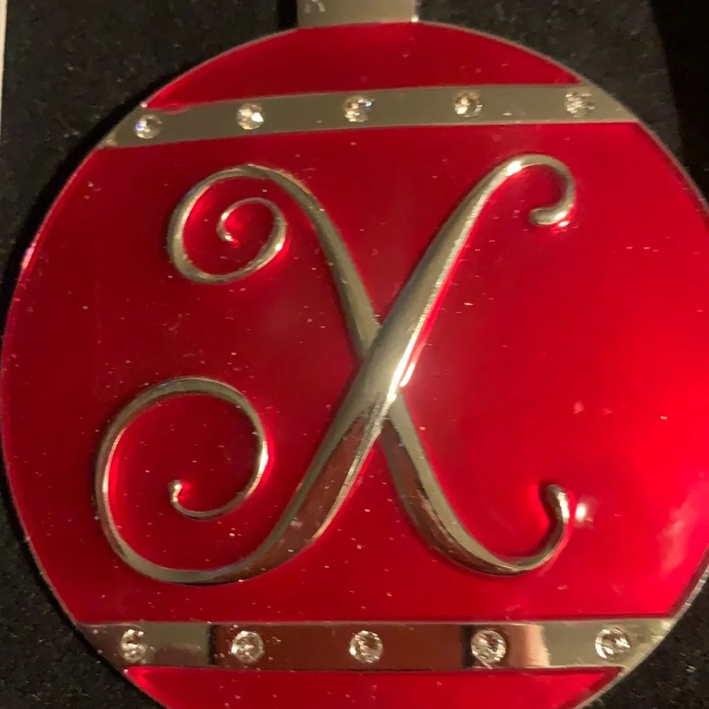 🌸 $3 if bundled Harvey Lewis Swarovski Crystal Holiday Ornament Letter X NWT